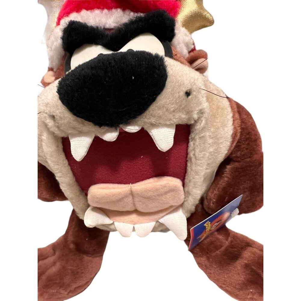 Tasmanian Devil Looney Tunes Ace Taz Christmas Santa Hat Antlers 1998 w/tags - Picture 4 of 8